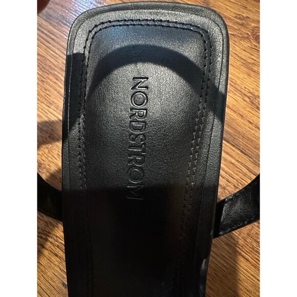 Nordstrom Women's Sydney Leather Ankle Strap Kitten Heel Sandals Black – Sz 7.5 - Picture 11 of 11